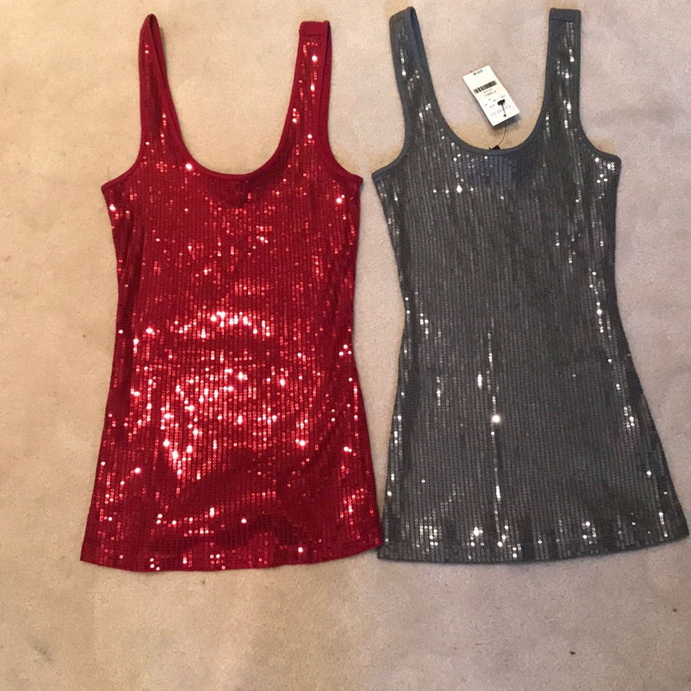 Sequin express tank top